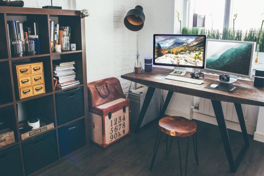 A home office setup for remote work during Covid-19 pandemic