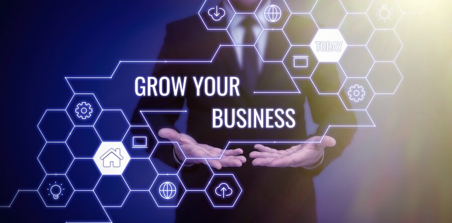 Text showing inspiration Grow Your Business